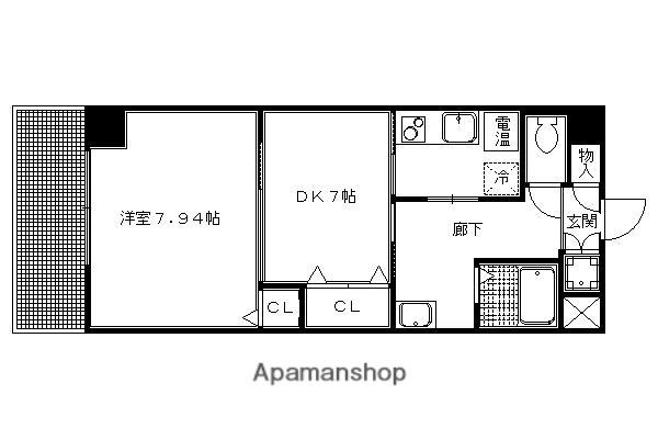 パークウォーク京都東山(1DK/5階)の間取り写真