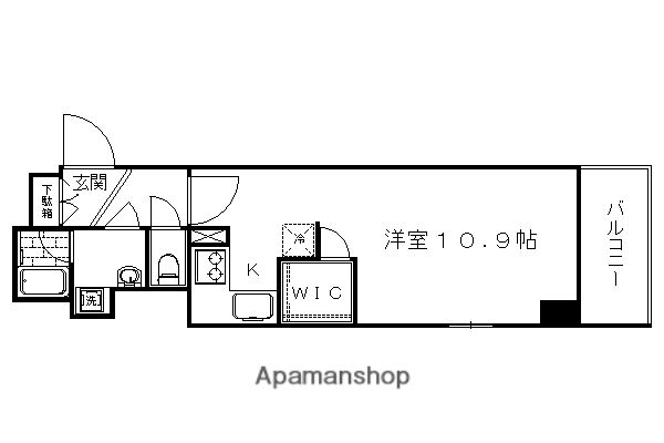 クリスタルグランツ西大路御池(ワンルーム/6階)の間取り写真
