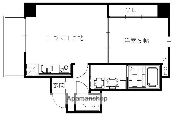 プロシード西大路(1LDK/1階)の間取り写真