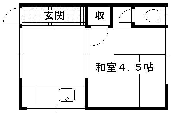 さつき荘(1K/2階)の間取り写真
