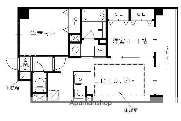 東海道本線 京都駅 徒歩8分 7階建 築13年(2LDK/5階)の間取り写真