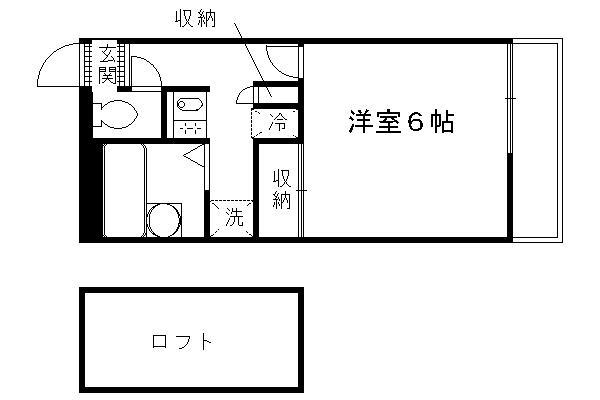 レオパレス ヒルサイドテラス(1K/1階)の間取り写真
