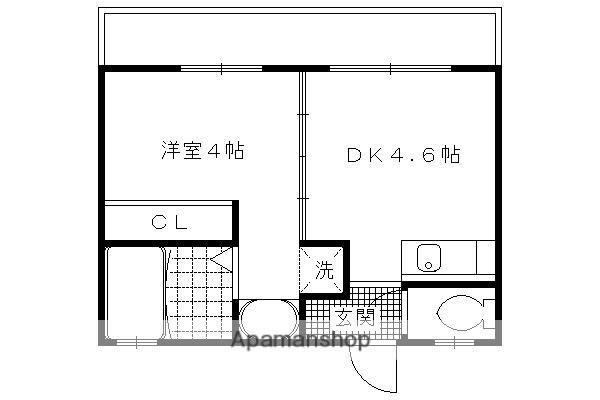 LA.CALME(1DK/1階)の間取り写真