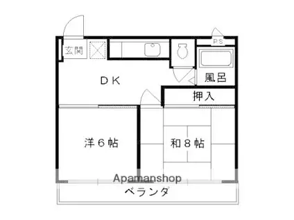 アビタシオン南桃山(2DK/3階)の間取り写真