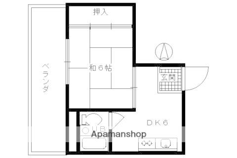 パティオ壬生(1DK/4階)の間取り写真