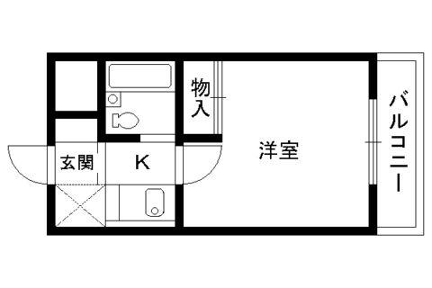 エステート朱雀(1K/5階)の間取り写真