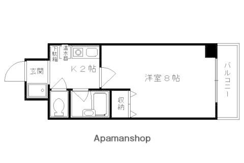 大晋メゾネ四条大宮(1K/8階)の間取り写真