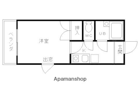 パルコーポ太子道(1K/2階)の間取り写真