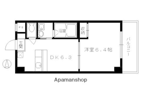下京区西七条掛越町マンション(1DK/7階)の間取り写真
