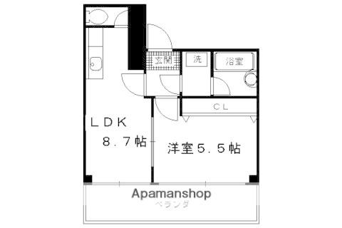 下京区西新屋敷太夫町マンション(1LDK/1階)の間取り写真