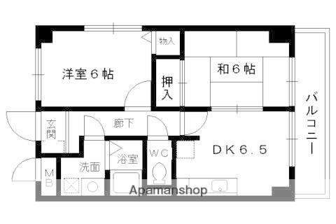 カーサ東浜(2DK/1階)の間取り写真