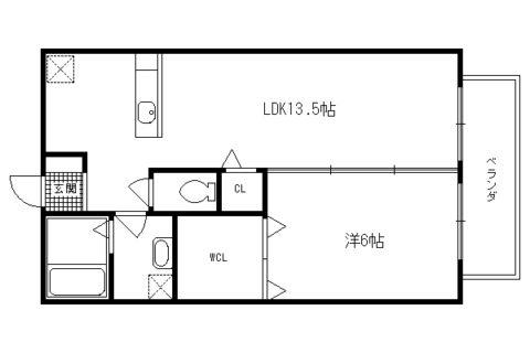 GRAND CHARIOT(1LDK/2階)の間取り写真
