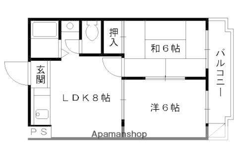 VIP一言寺(2DK/2階)の間取り写真