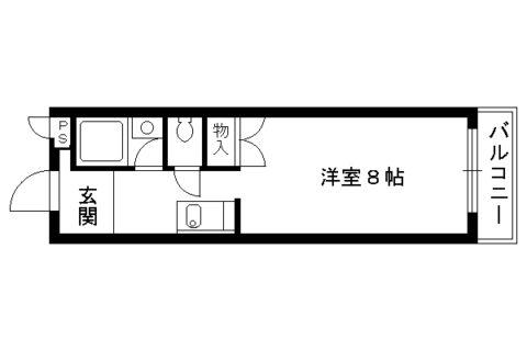 ルネハイツ芝生(1K/4階)の間取り写真