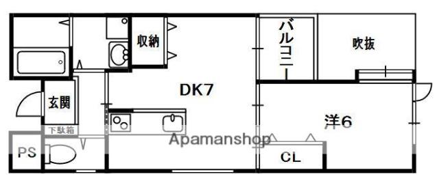 ADEST興戸(1DK/5階)の間取り写真