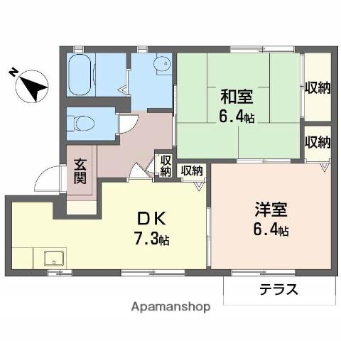フォーレス008(2DK/2階)の間取り写真