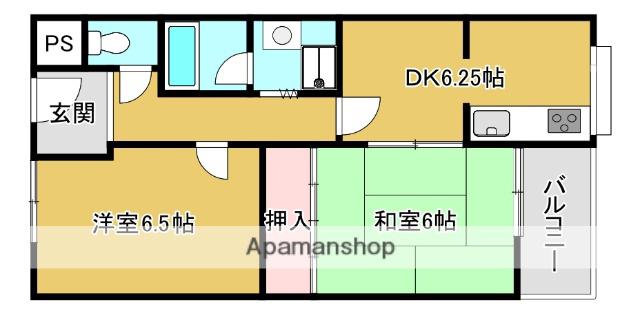ヴァンドーム桂(2DK/2階)の間取り写真