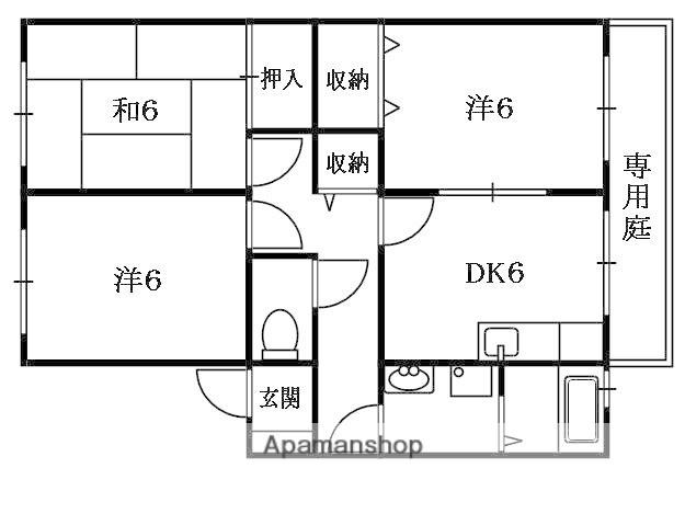 AKANAZUKI OSUMI(3DK/1階)の間取り写真