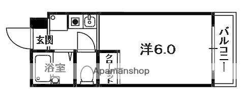 ヴィラ興戸(1K/1階)の間取り写真