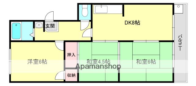 杉原ハイツ(3DK/2階)の間取り写真