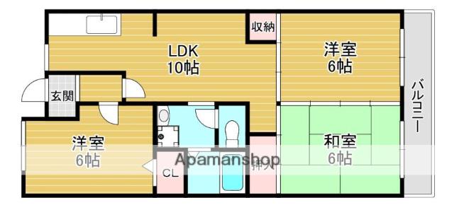 グリーンサム壱番館(3LDK/5階)の間取り写真