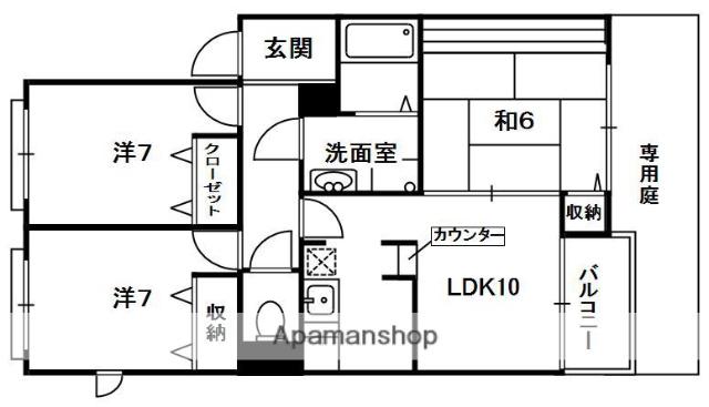 メゾン ブーケ・ドール(3LDK/1階)の間取り写真