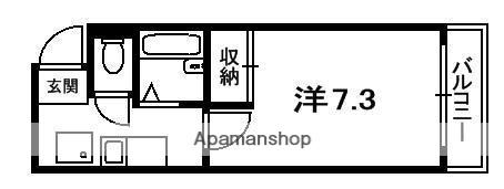 クレセントヴィラ(1K/1階)の間取り写真