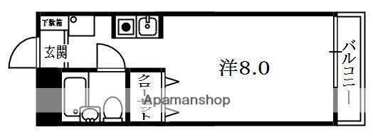 ホルティハイツ岡井(ワンルーム/1階)の間取り写真