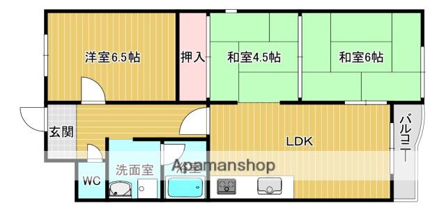 コートフラッツタナベ2号棟(3LDK/2階)の間取り写真