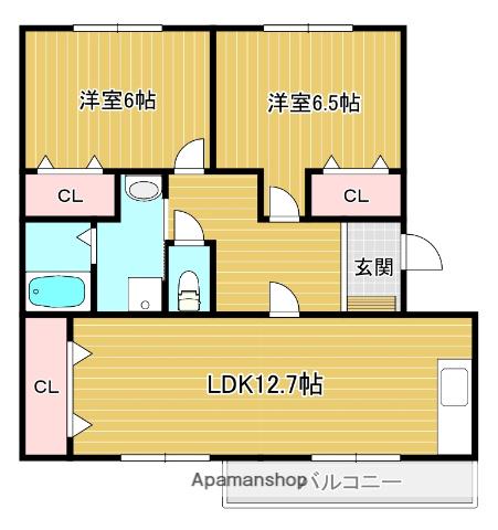 アメニティ興戸(2LDK/3階)の間取り写真