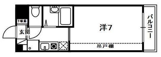 メゾンエトワール(1K/2階)の間取り写真