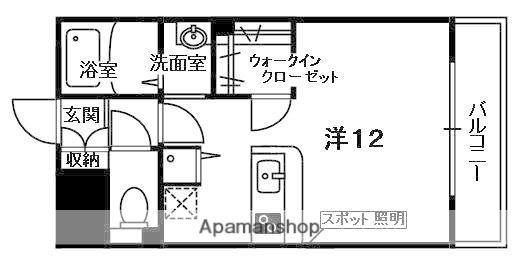 メープルコート(1K/2階)の間取り写真