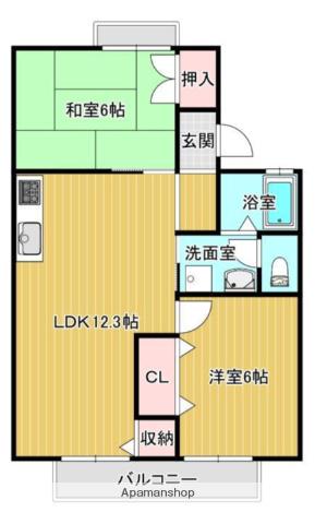 セジュール・マルコ(2LDK/2階)の間取り写真