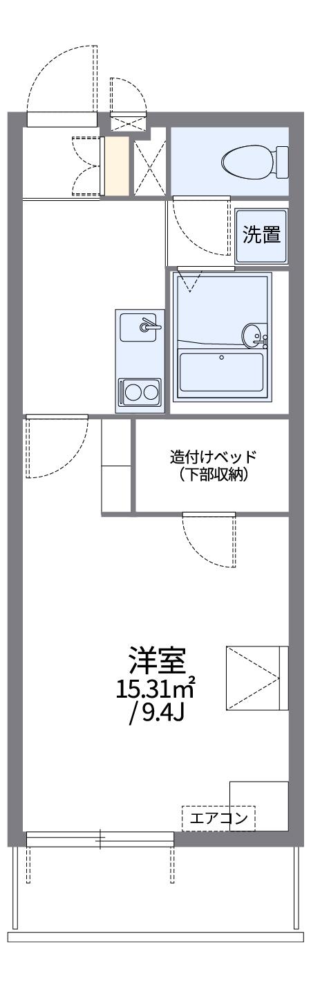 レオパレス ビューヒルズテン(1K/4階)の間取り写真