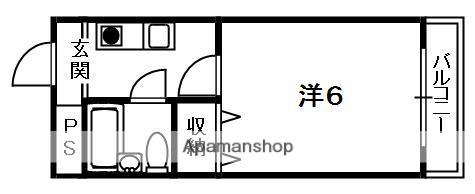 SUNNY FLATS同志社山手A(ワンルーム/2階)の間取り写真