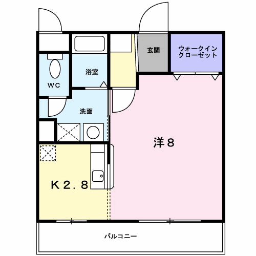 マルベリーコートⅡ(ワンルーム/1階)の間取り写真