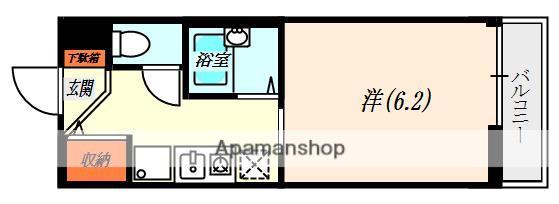 ボー・アルブル枚方長尾Ⅱ(1K/2階)の間取り写真