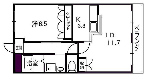 ラウレア(1LDK/2階)の間取り写真