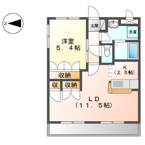 GREEN TEA(1LDK/2階)の間取り写真
