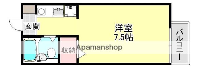 プレジール今堀A棟(1K/2階)の間取り写真