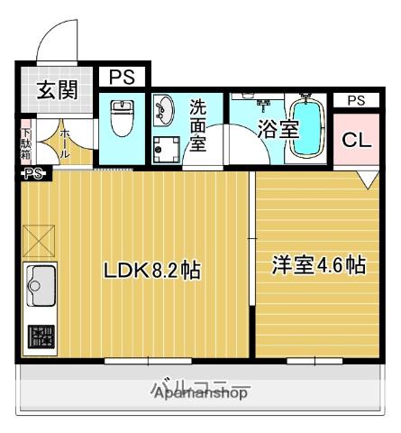 アルセムス(1LDK/4階)の間取り写真