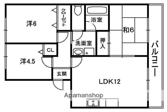 グリーンハイツ梅美台(3LDK/2階)の間取り写真