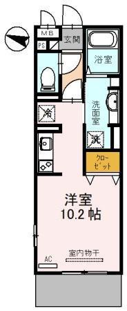 D-ROOMM-FIVE(ワンルーム/1階)の間取り写真