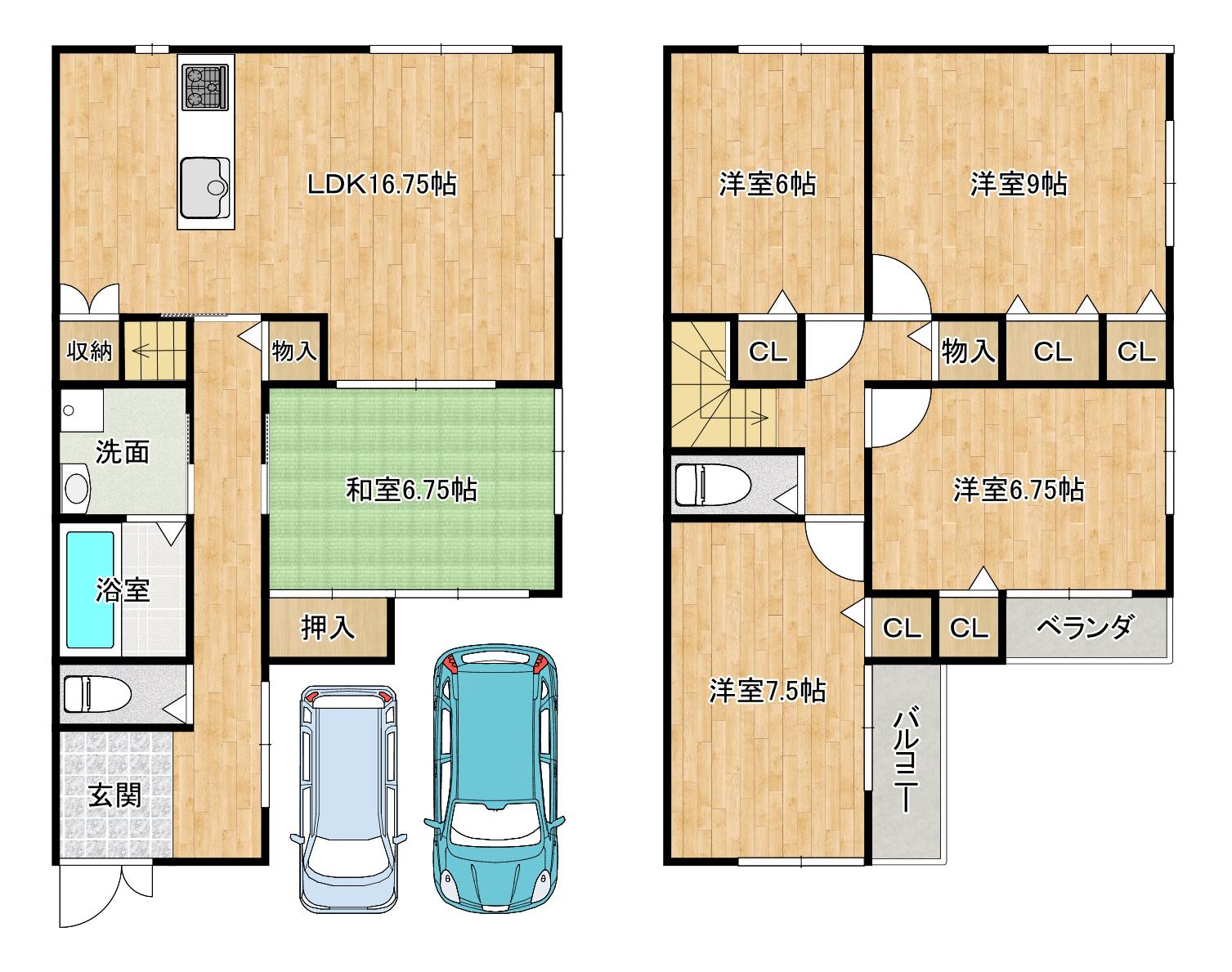 奈良線 棚倉駅 徒歩13分 2階建 築14年(5LDK)の間取り写真