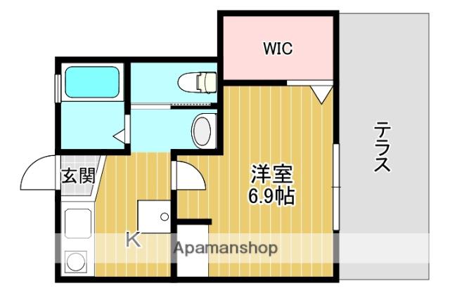リーブルコート西裏(1K/1階)の間取り写真