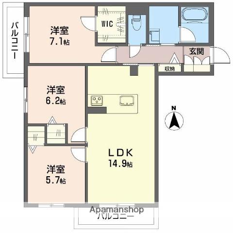 シャーメゾンM-SIX(3LDK/3階)の間取り写真