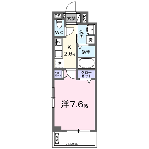 ヒカルサ京田辺大住(1K/3階)の間取り写真