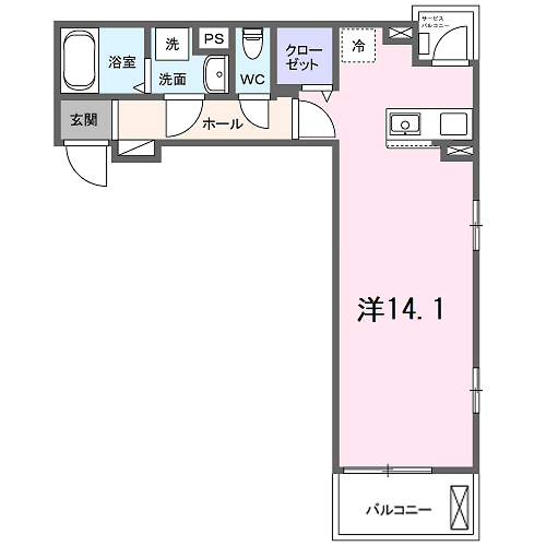 ガーデン・アイリス(ワンルーム/3階)の間取り写真