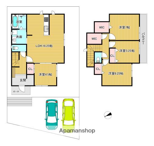 片町線 大住駅 徒歩7分 2階建 築2年(4LDK)の間取り写真