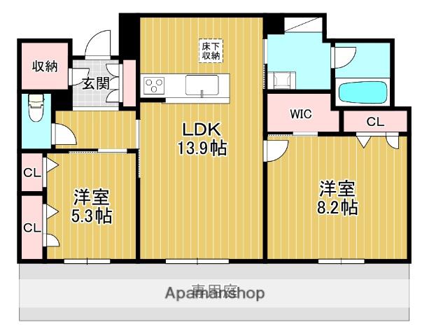 グランドルフ(2LDK/1階)の間取り写真